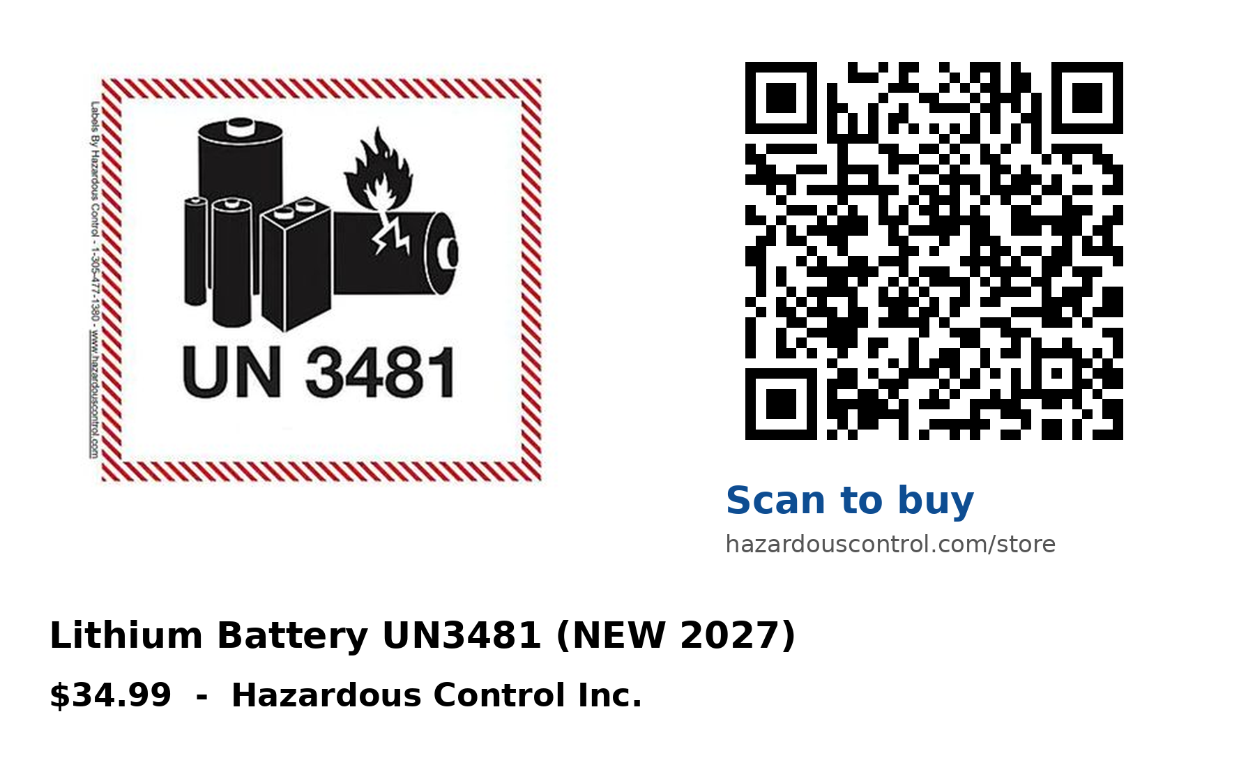 QR code to the Lithium Battery UN3481 (NEW 2027) product