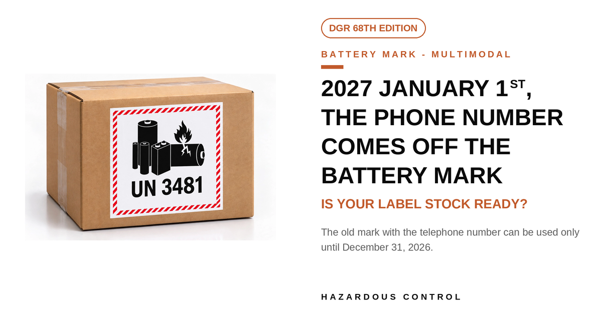 2027 January 1st, The Phone Number Comes Off the Battery Mark